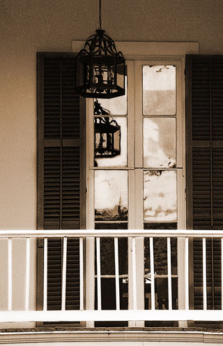 Reflections in old glass lith-8b